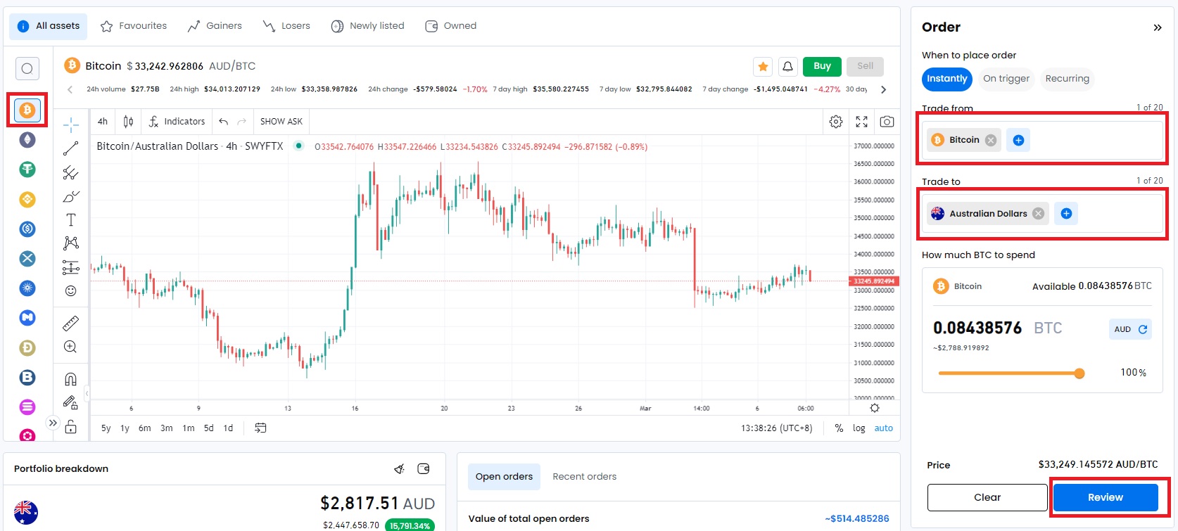 1 Bitcoin (BTC) to Australian Dollar (AUD) Price Now | CoinCarp