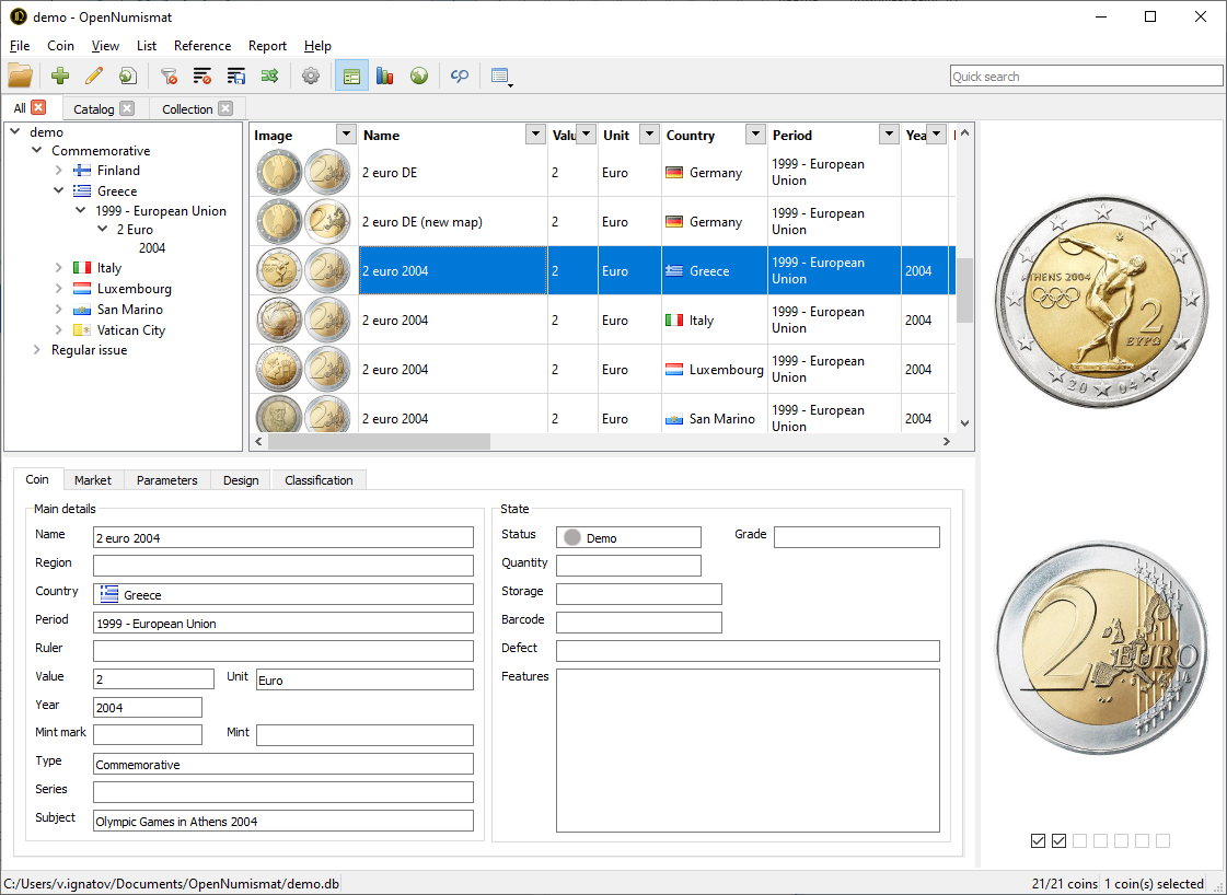 Catalogs - OpenNumismat - free collecting software