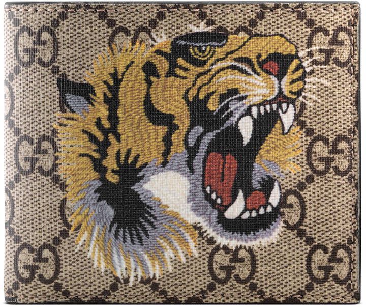 Gucci Supreme Black Bifold Wallet with Tiger Head and Saturn – I MISS YOU VINTAGE
