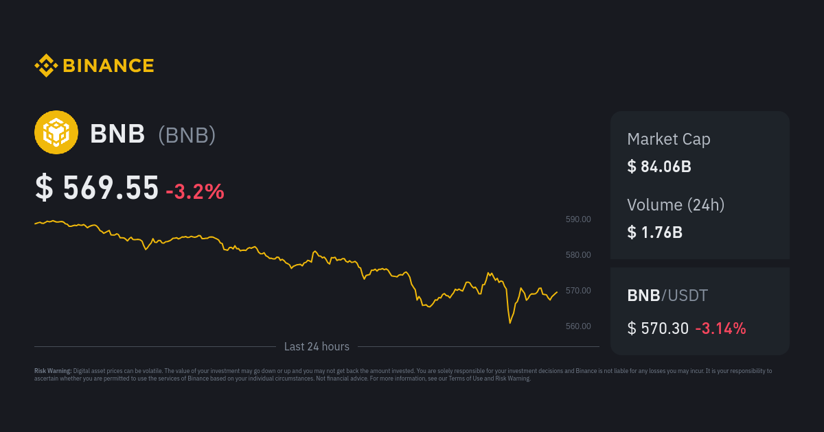 BNB to USD Price today: Live rate BNB in US Dollar