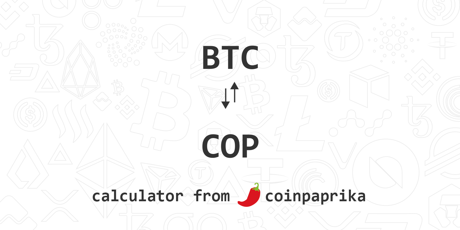 Convert BTC to COP - Bitcoin to Colombian Peso Converter | CoinCodex