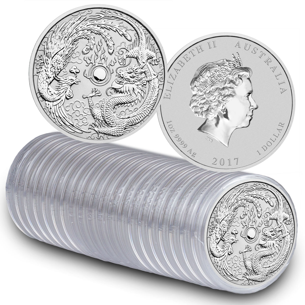 1 oz Dragon and Tiger Silver Coin ()