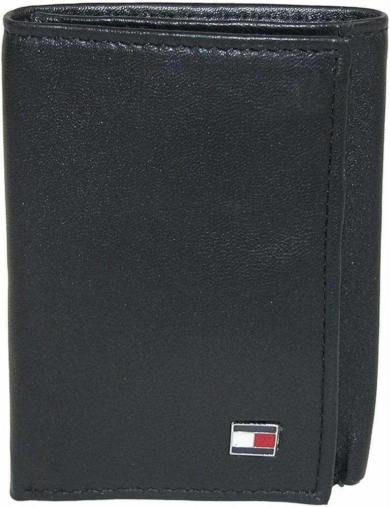 TOMMY HILFIGER - Men's trifold wallet with logo details - AM0AMBDS - Black