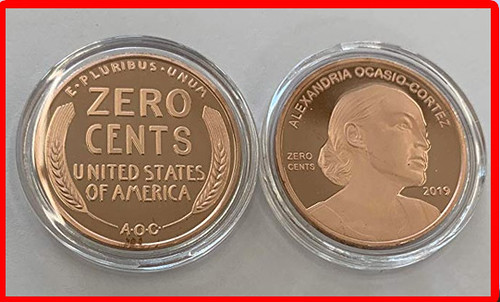 US Treasury honors Ocasio-Cortez with new 'zero cents' AOC coin • Genesius Times