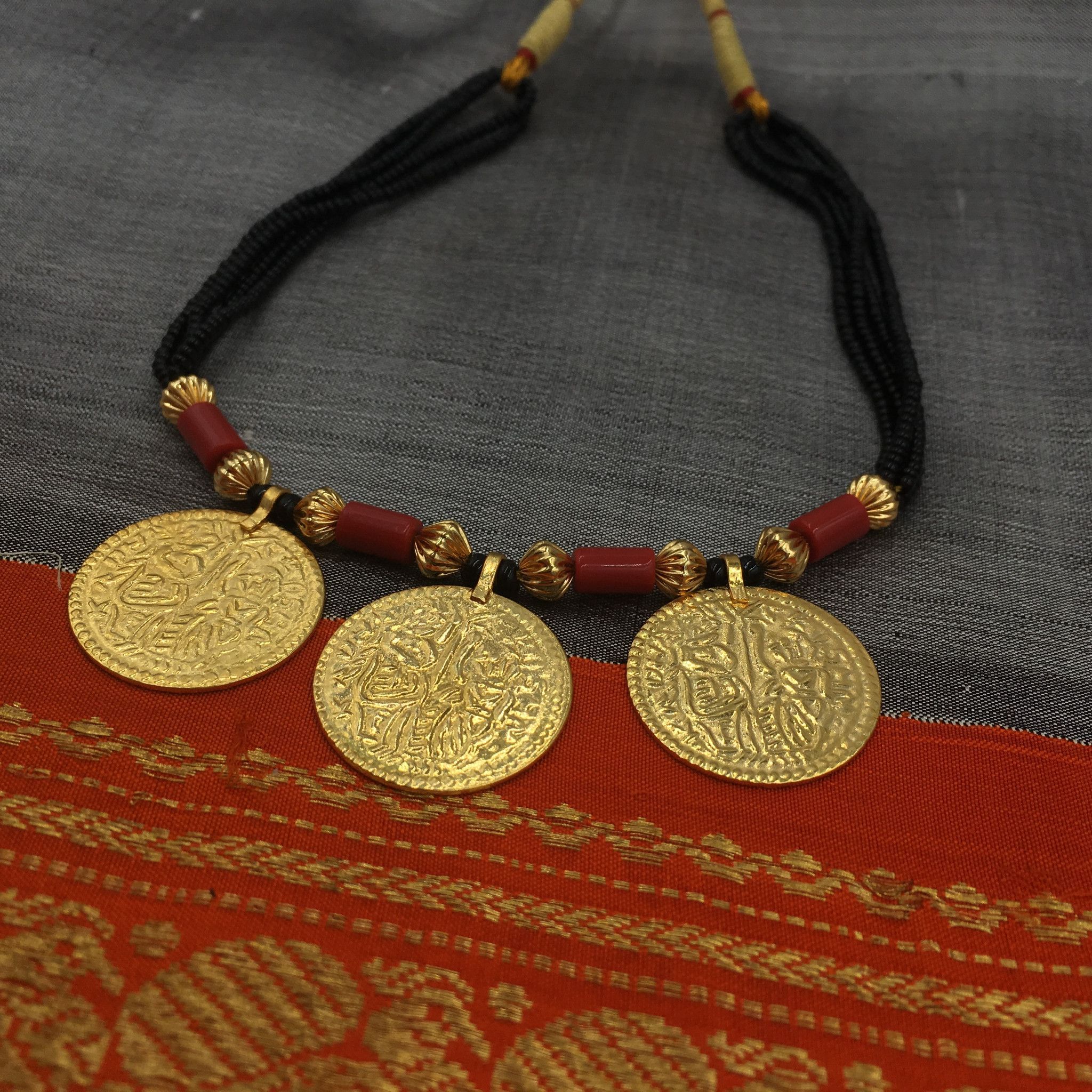 Laxmi coin necklace - Radhas Creations - 