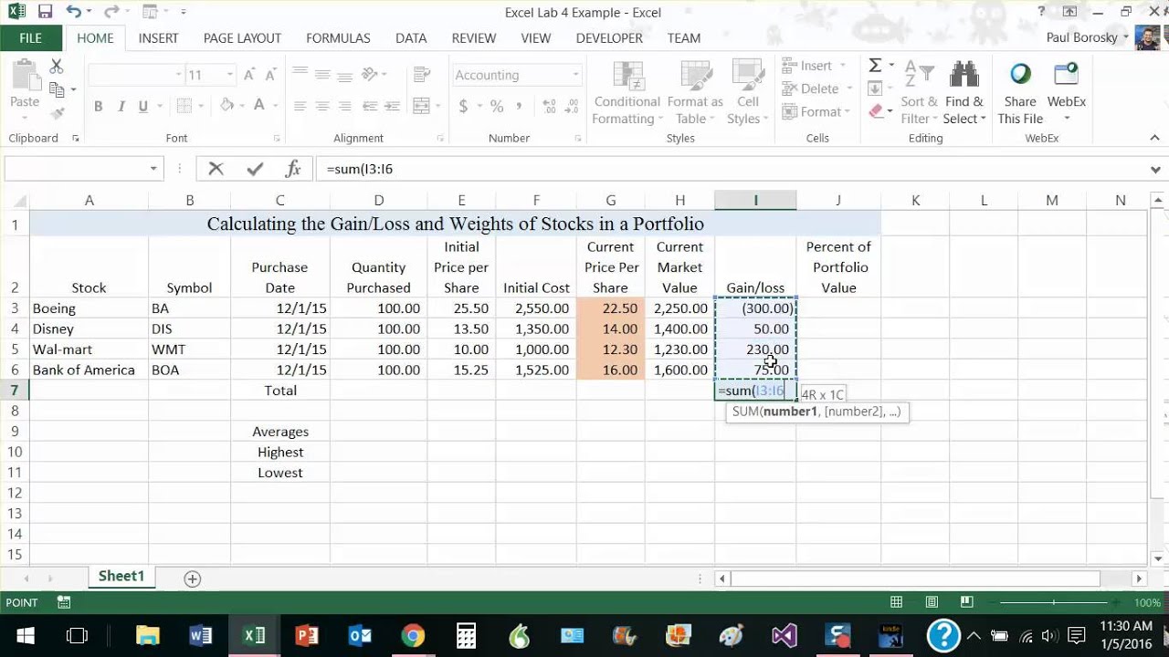 Stock Price Calculator Excel Template | Fetch Latest Stock Quotes