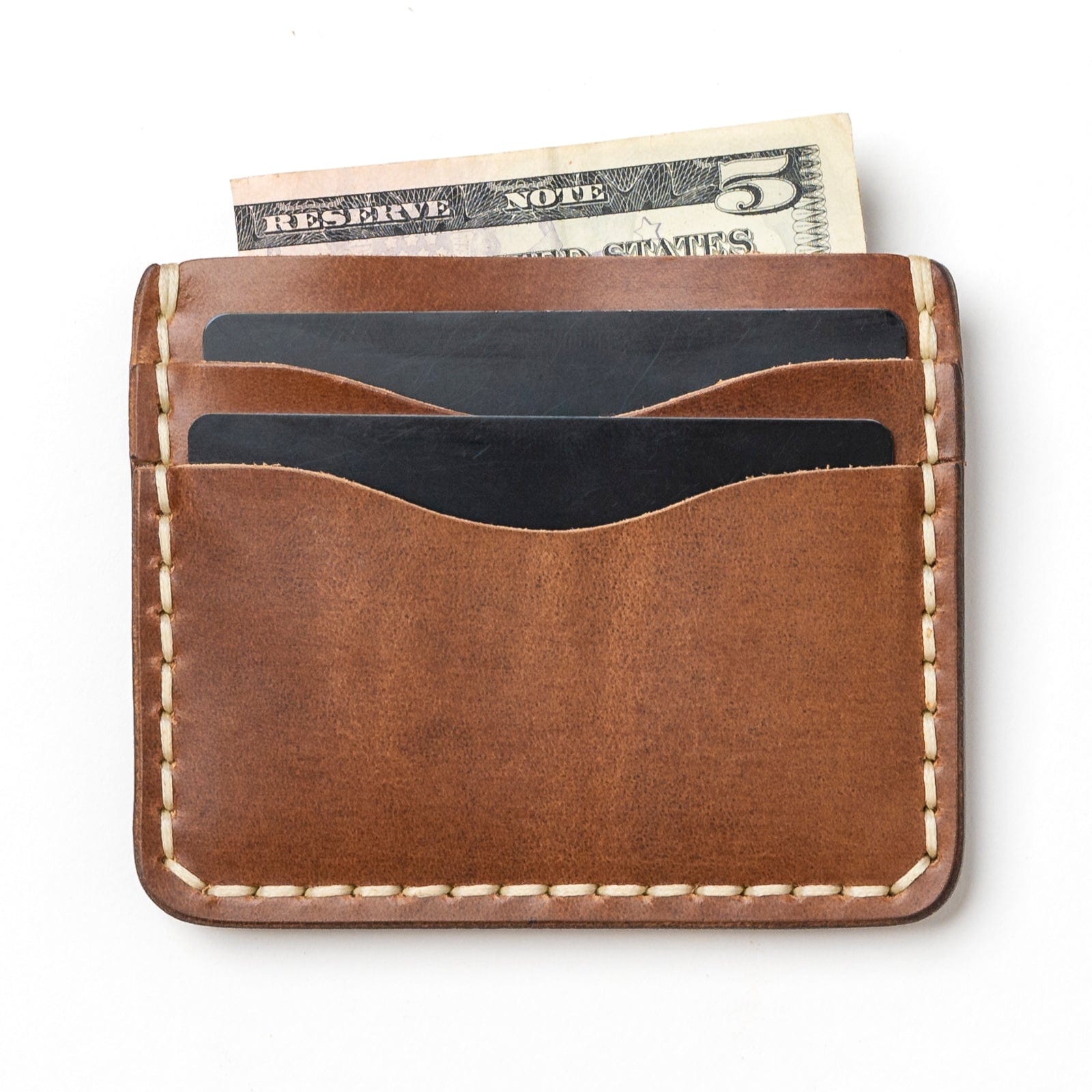 Brown Leather Card Holder With ID Window By Yoshi