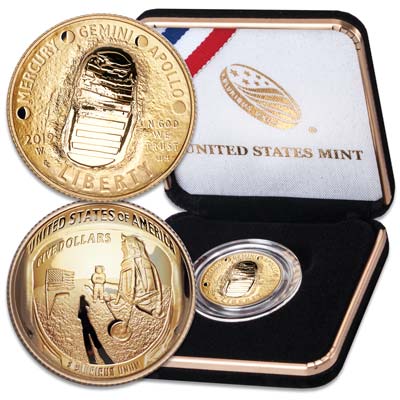 Apollo 11 50th Anniversary $5 Gold Coin Commemorative Coin