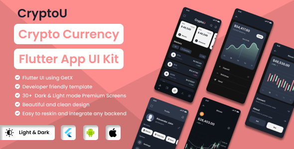 Cryptocurrency - Free Flutter App Templates and UI Kits