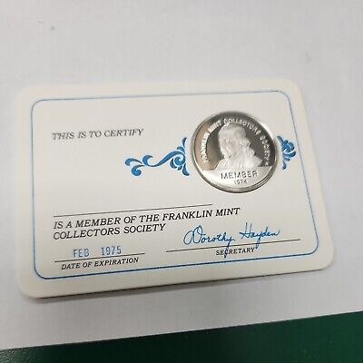 FRANKLIN MINT Collectors Society Silver Member Coin Sterling Silver $ - PicClick