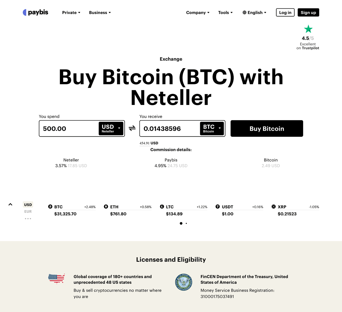 Ethereum to Neteller Exchange, Sell ETH to Neteller Exchange - Exchanger24