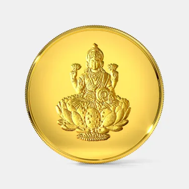 Graceful Gold Tone Lakshmi Coin Design Necklace - Little Fingers India