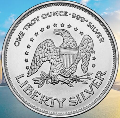 Liberty Eagle 1/2 oz Fine Silver Round with Blank Reverse Uncircu