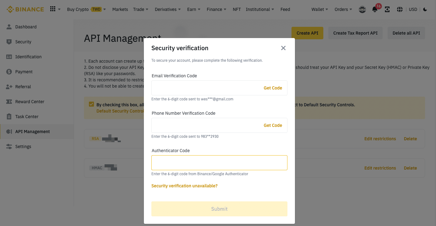 Updating API Key Permissions with Trusted IP Addresses