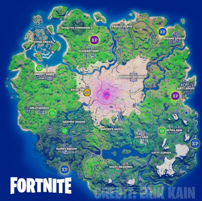 All Fortnite Chapter 2 Season 4 Week 1 XP Coin Locations - Green, Blue, Purple - Gamepur