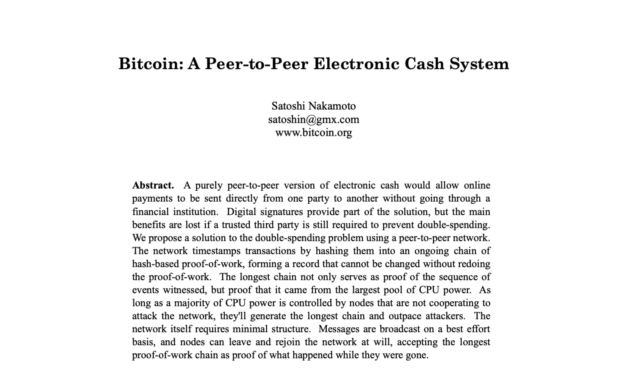Bitcoin Whitepaper print booklet
