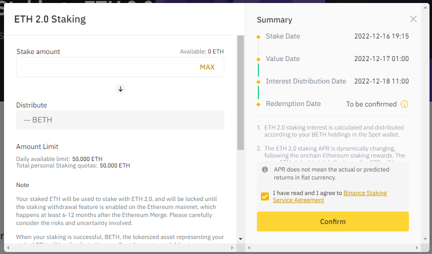 ETH Staking with Binance: What you need to know before staking?