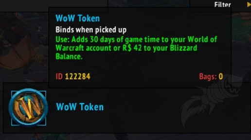 Trade a WoW® Token for ecobt.ru Balance