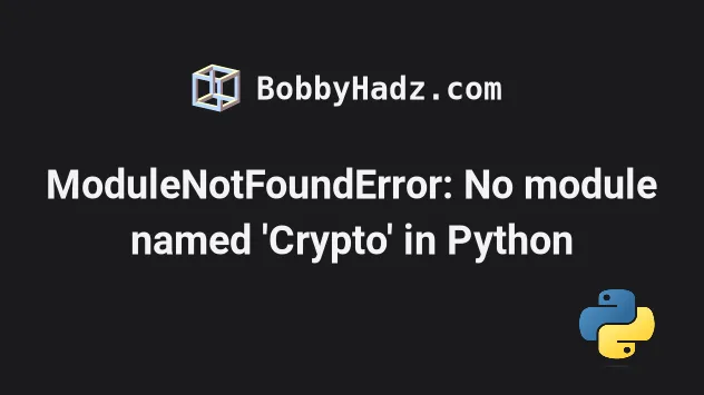 ModuleNotFoundError No module named Crypto | Edureka Community