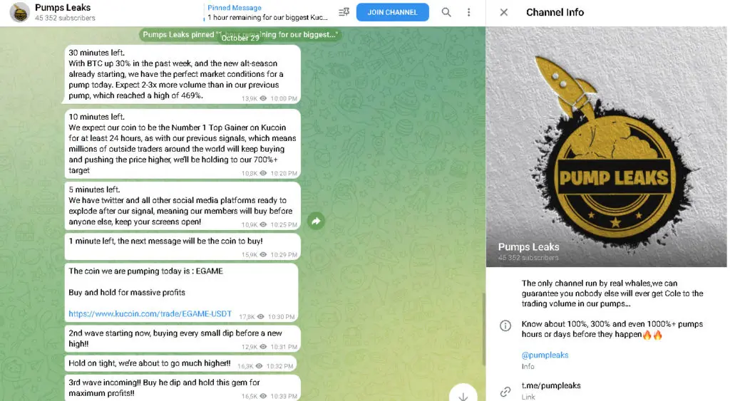 Crypto Pump and Dump Telegram groups