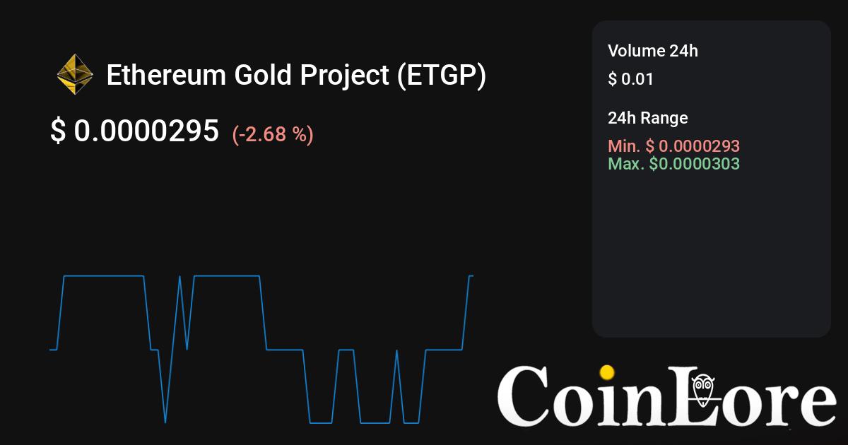 Ethereum Gold Project price today, ETGP to USD live price, marketcap and chart | CoinMarketCap
