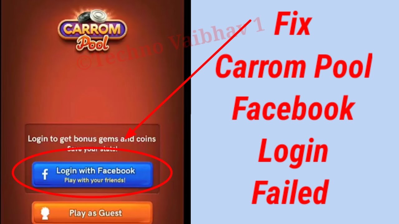 Carrom pool new update || fix Facebook login problem | Facebook, News update, Problem