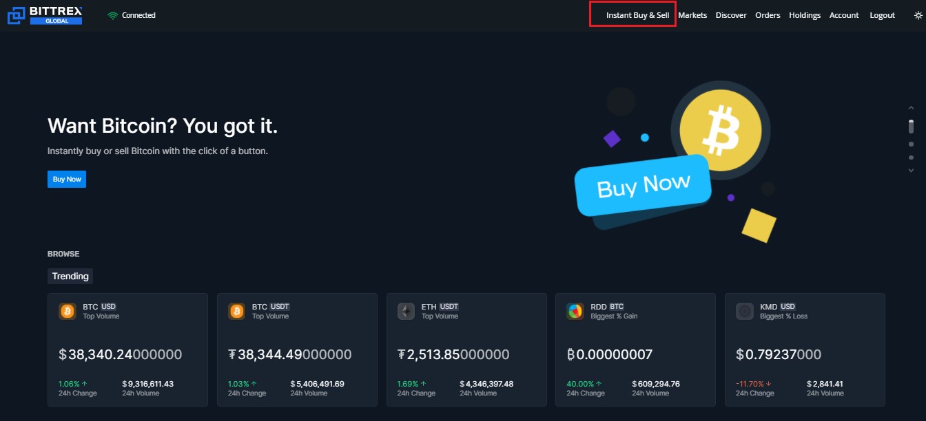 Bittrex Crypto Prices, Trade Volume, Spot & Trading Pairs