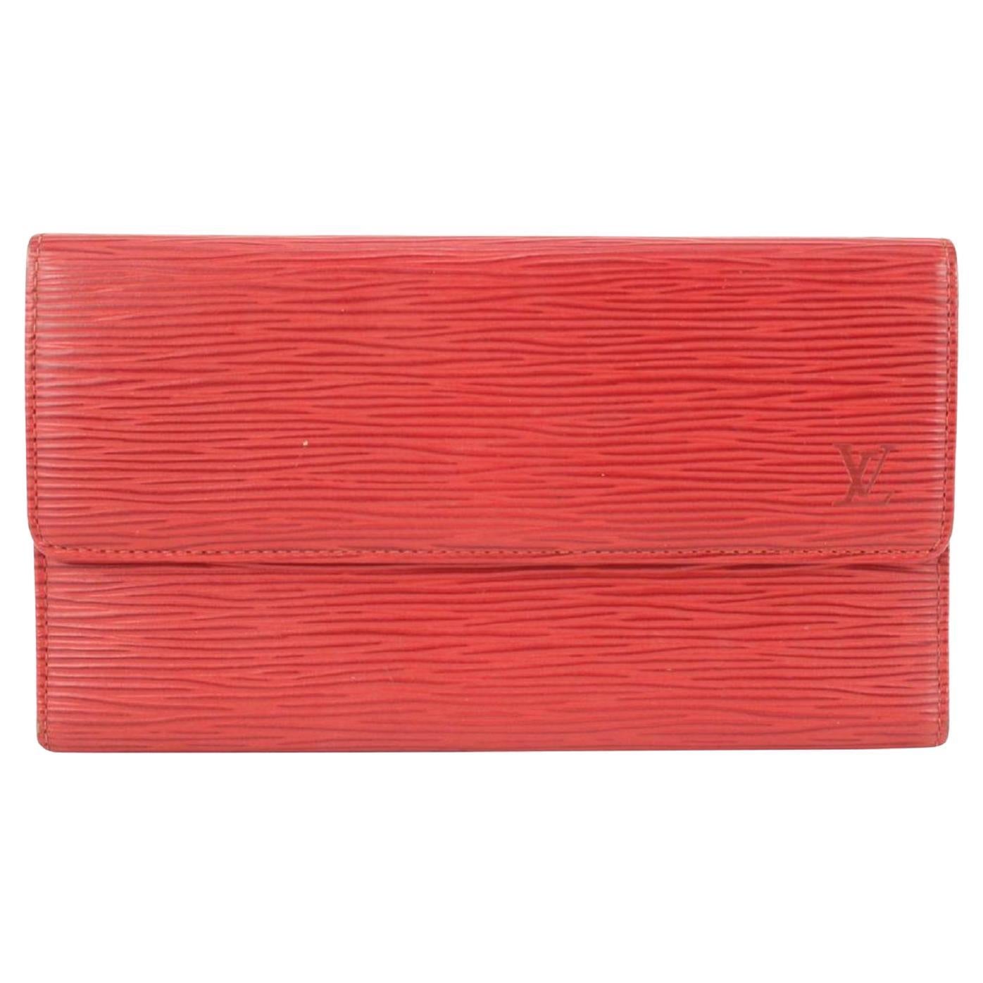 Louis Vuitton Red Epi Leather Sarah NM3 Wallet - Yoogi's Closet