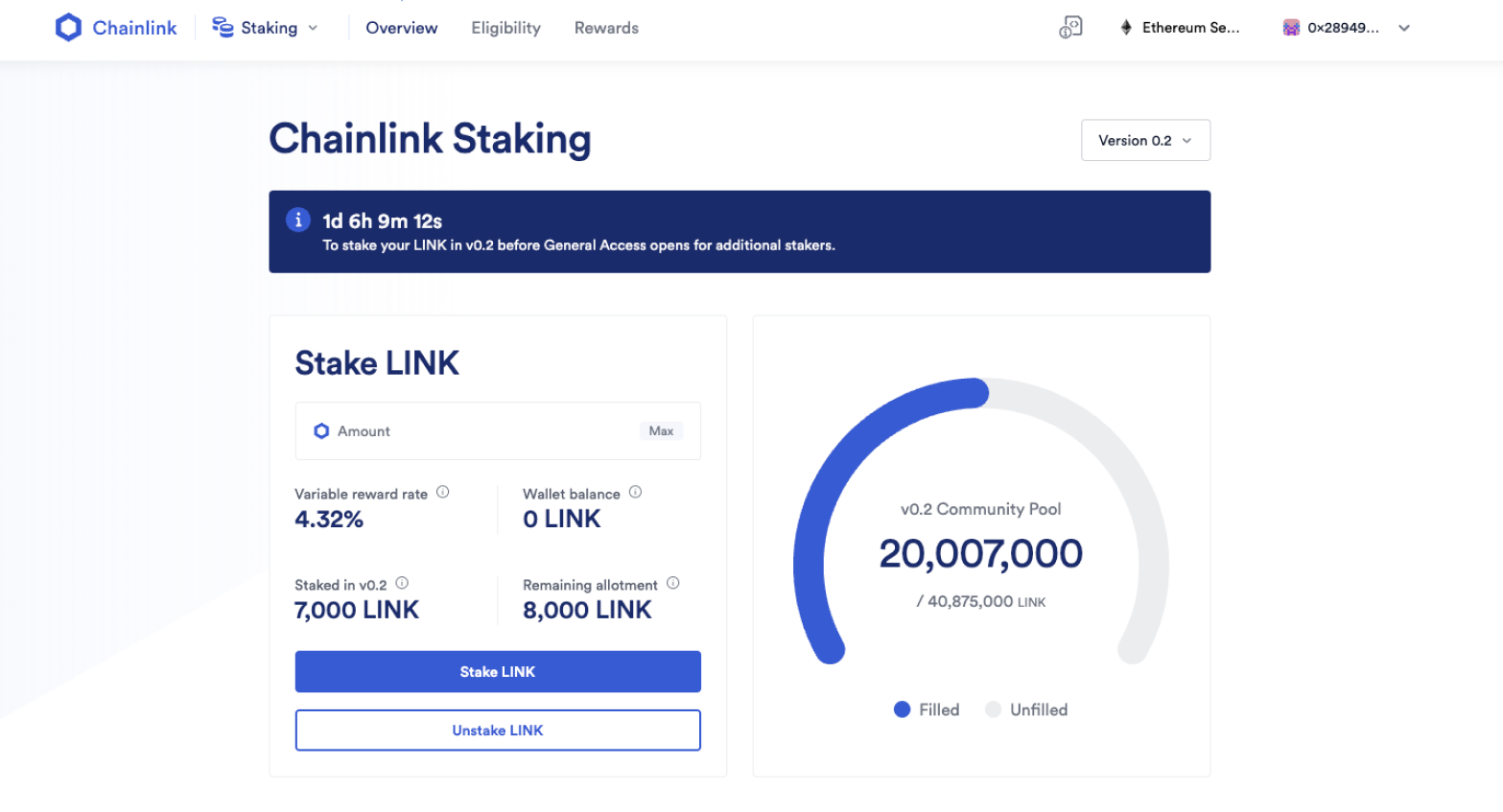 Chainlink Staking v Is Now Live