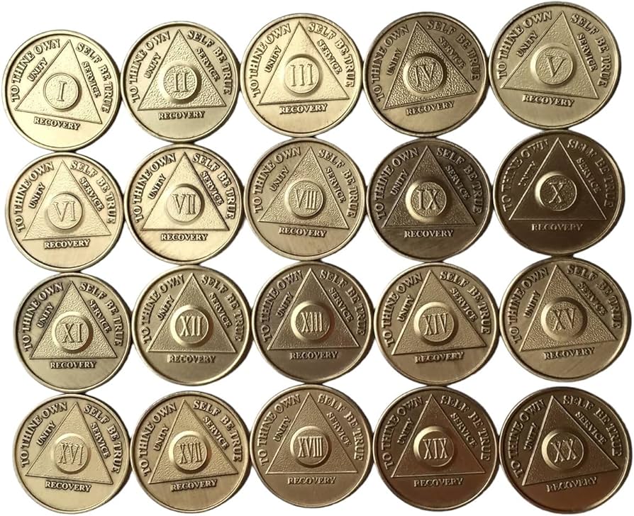 AA UK Month Sobriety Coins/Chips