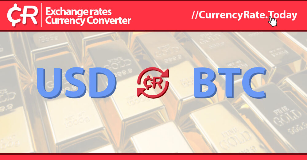 1 BTC to USD - Bitcoins to US Dollars Exchange Rate