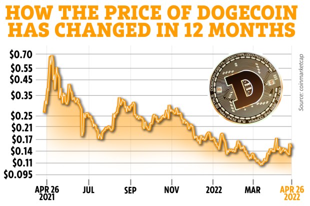 Convert 1 DOGE to USD - Dogecoin price in USD | CoinCodex