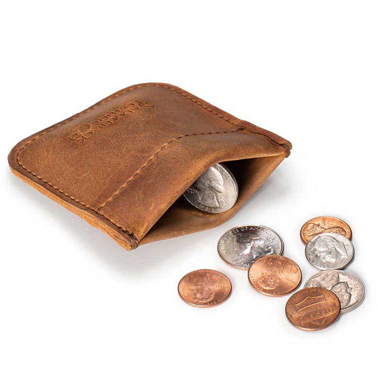 Men's Horseshoe Leather Coin Holder | The Savino | 25 Year Warranty