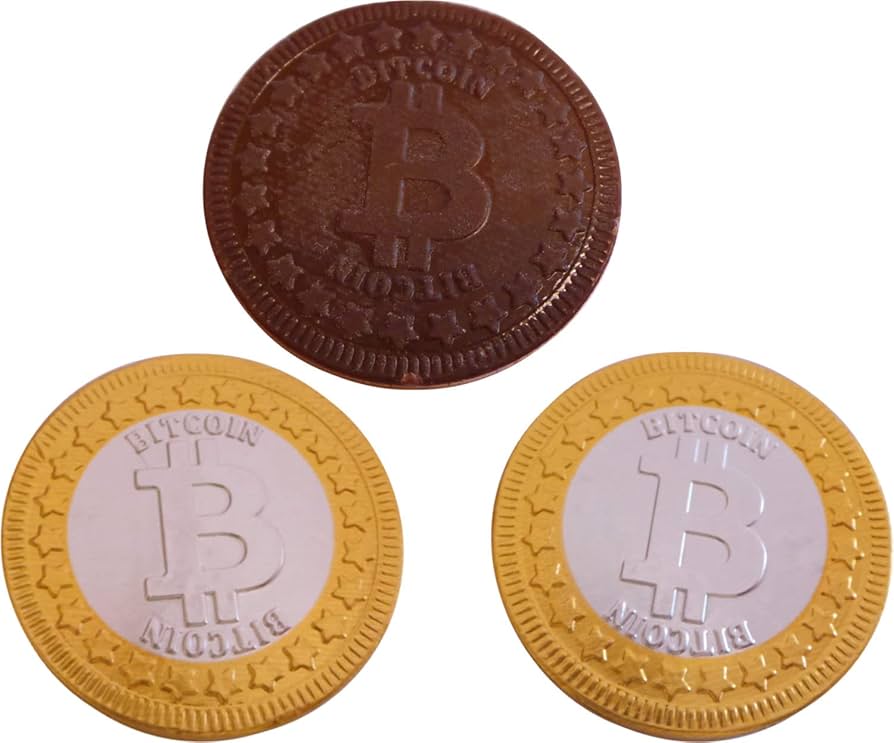 Gold Bitcoin Coins | Thompson Chocolate – Candy Funhouse CA