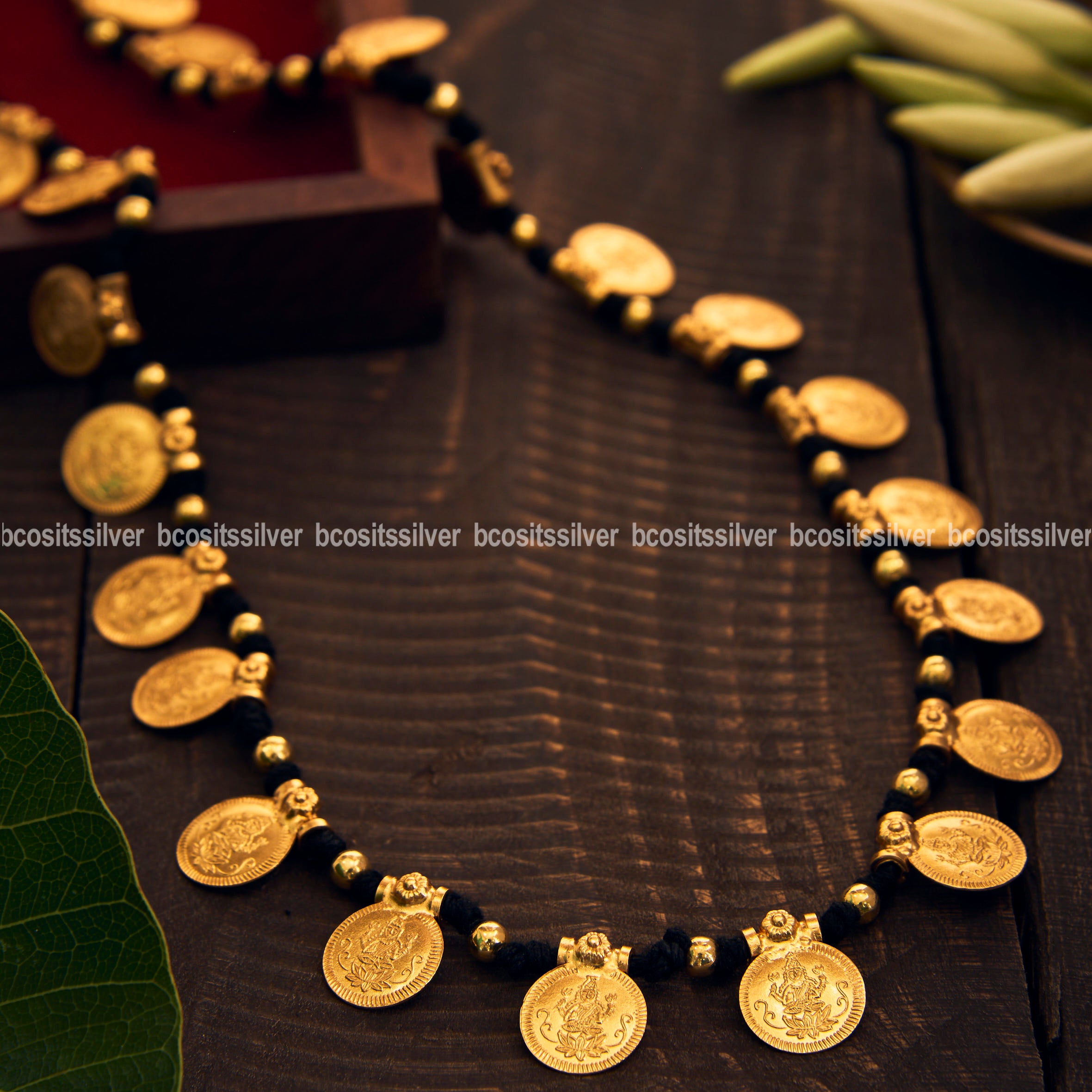Navarathna Lakshmi Coin Necklace - South India Jewels