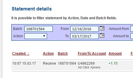 My Withdrawal Proof – Ad Click Xpress – Daily Withdrawal Proof