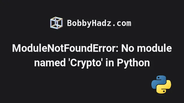 # - ModuleNotFoundError: No module named 'Crypto' - Debian Bug report logs