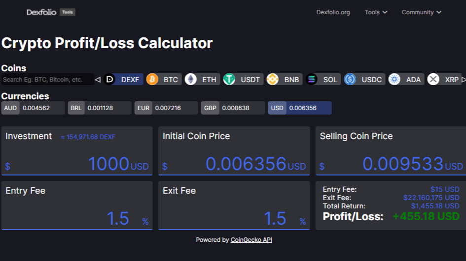 Crypto Profit Calculator | CoinCodex