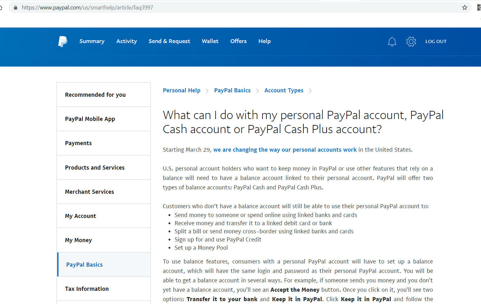 Why can't I send money using a balance? | PayPal US