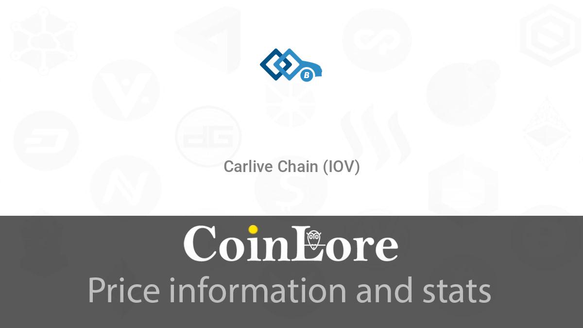 IOV Blockchain price now, Live IOV price, marketcap, chart, and info | CoinCarp