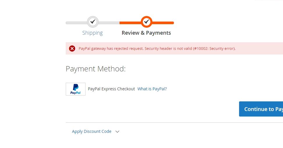 Why did I get API error code ? | PayPal US