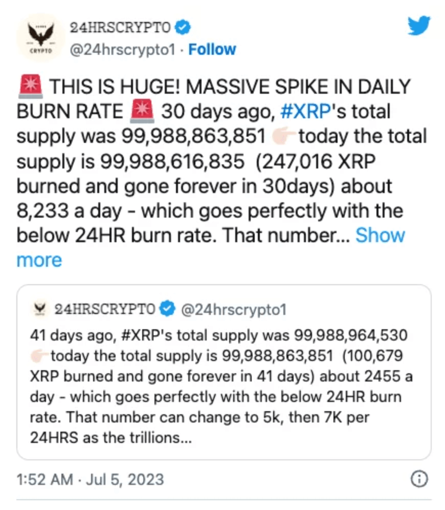 XRP Sees Massive Burn Spike Amid Price Surge Above $