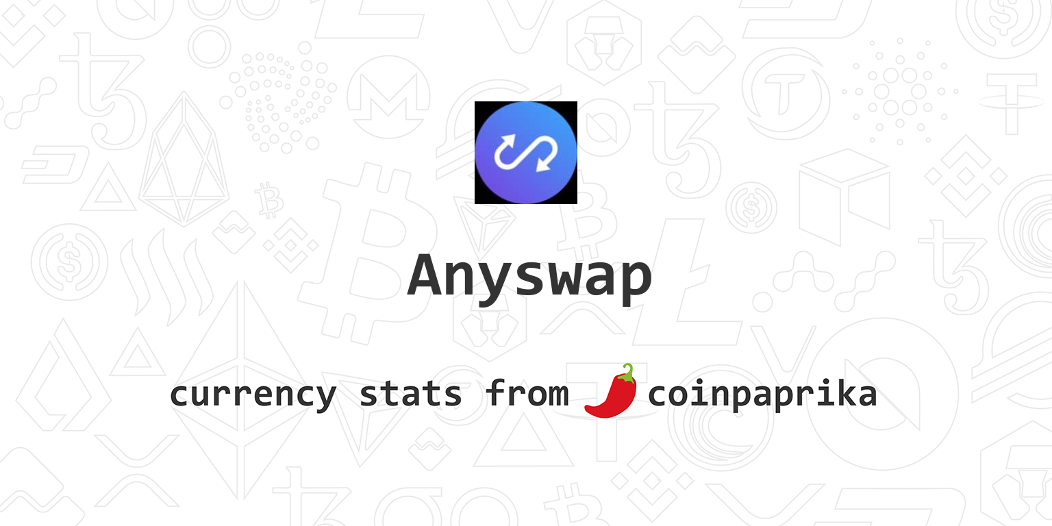 Anyswap price now, Live ANY price, marketcap, chart, and info | CoinCarp