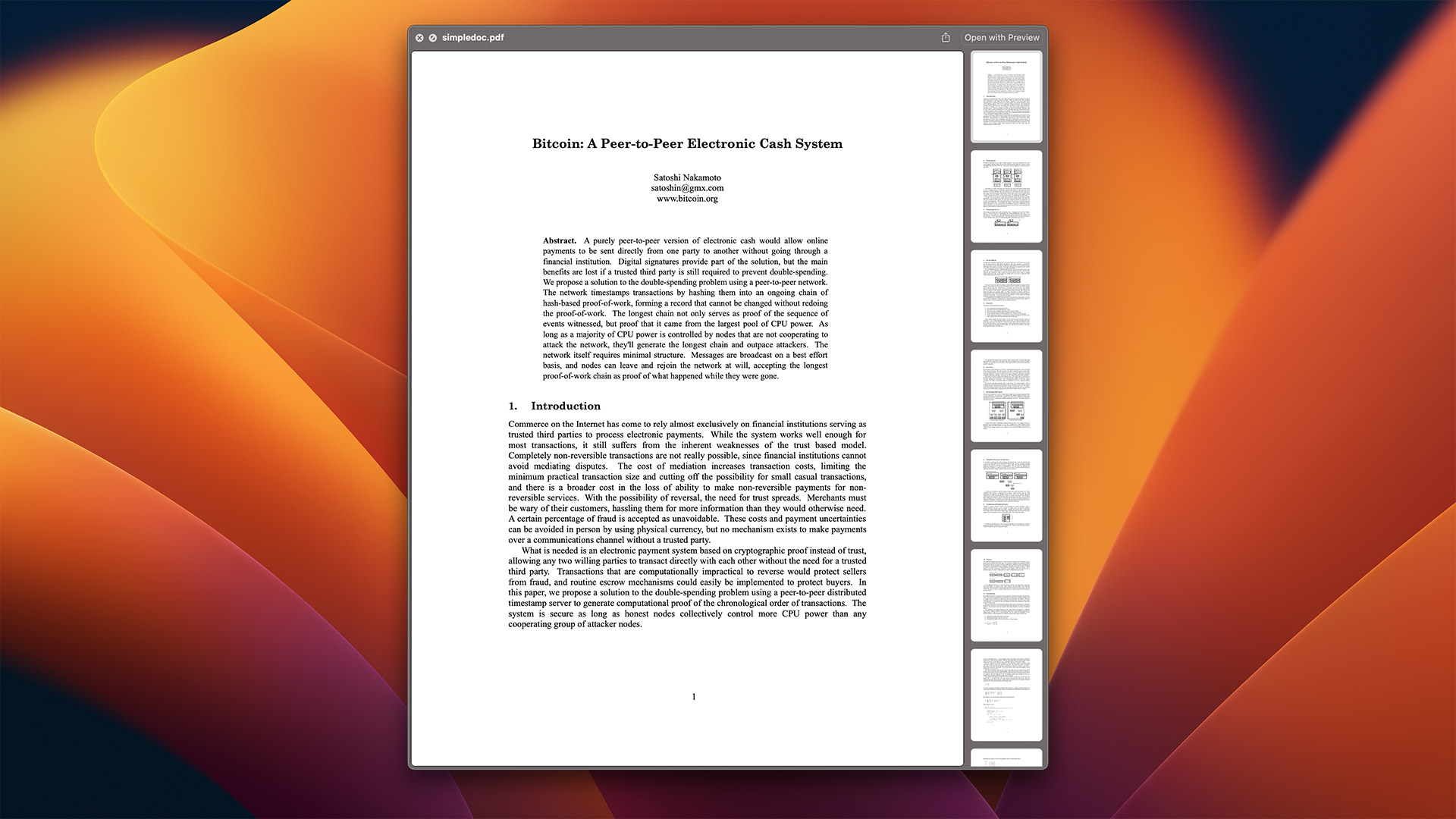 The Bitcoin Whitepaper Is Hidden in Every Modern Copy of macOS - ecobt.ru