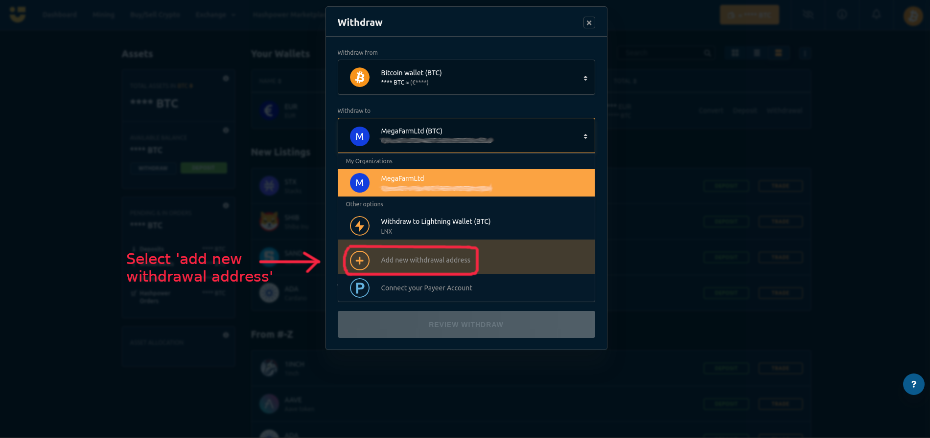 Full Steps On How To Link Core Withdrawal Address » RealWinner Tips 