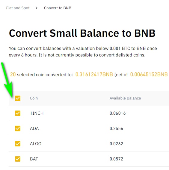 Binance Allows Users to Exchange Their Dust for BNB Tokens - UseTheBitcoin