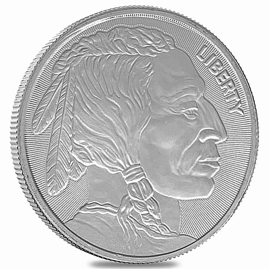 One Troy Ounce 1 oz Buffalo Indian Head Fine Pure Silver Coin. (T – Monaco Jewelers