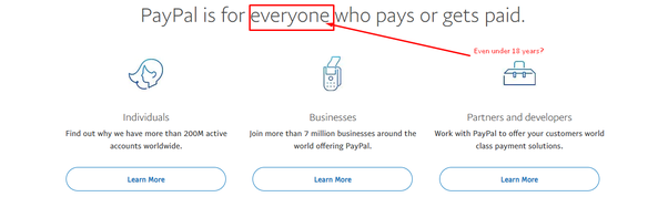 Paypal Under 18 - Shopify Community