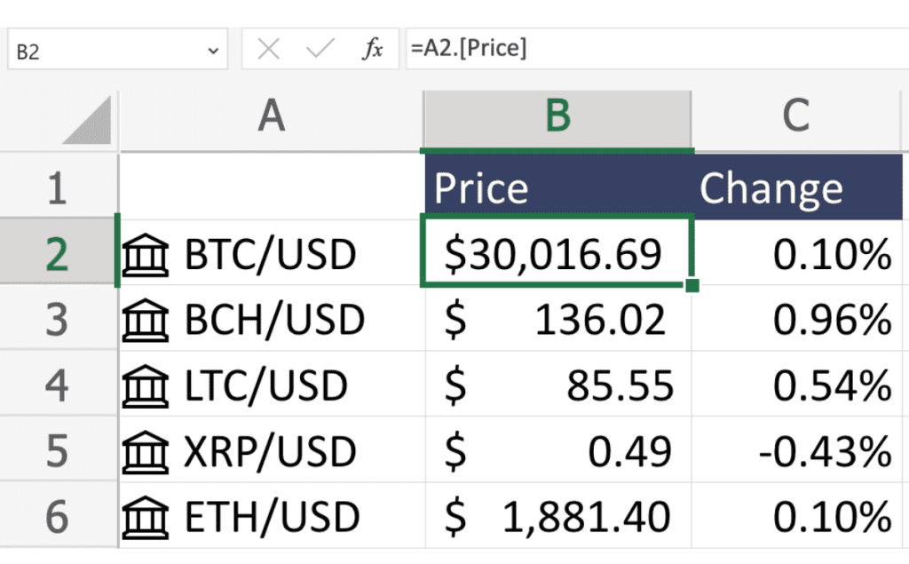 Get Crypto Prices in Excel Instantly