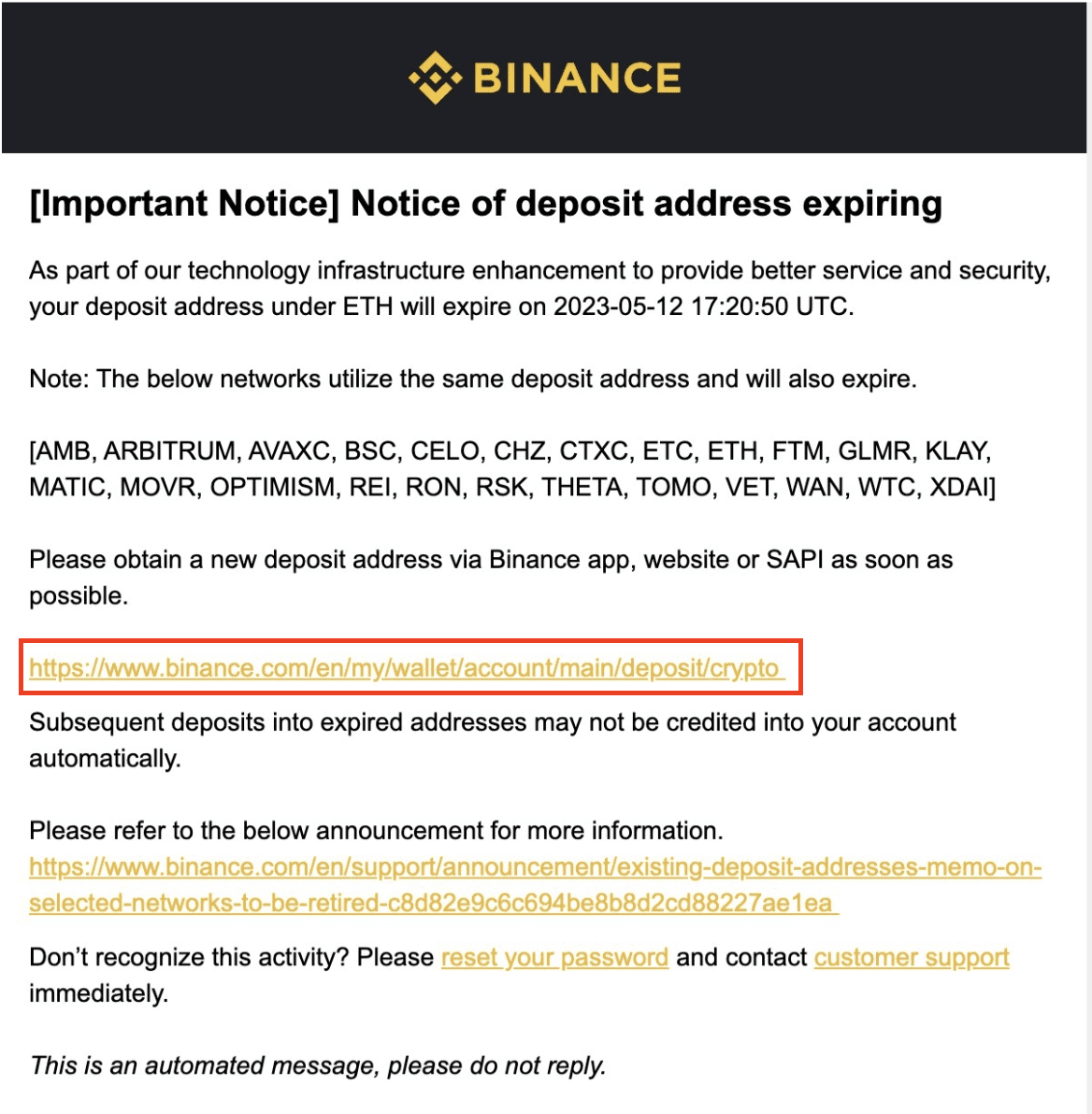 Binance Introduces New Feature Allowing Users to Deposit via Multiple Addresses